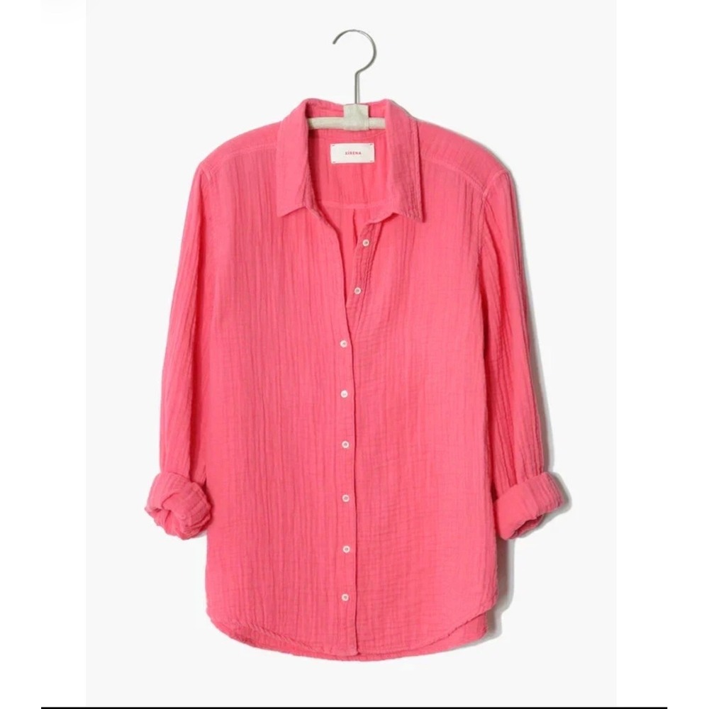 Xirena Scout Shirt Women Size M Pink Double Gauze Cotton Coastal Boho Beachy
